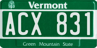 VT license plate ACX831