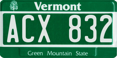 VT license plate ACX832