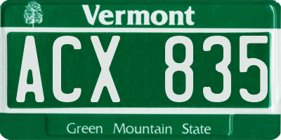 VT license plate ACX835