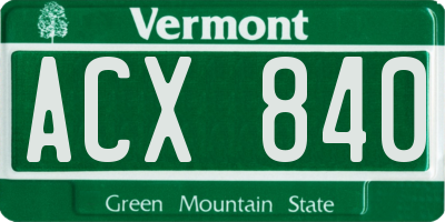 VT license plate ACX840