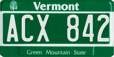 VT license plate ACX842