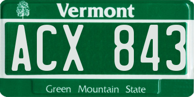 VT license plate ACX843