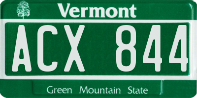 VT license plate ACX844