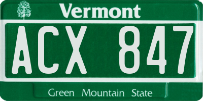VT license plate ACX847
