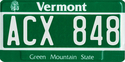 VT license plate ACX848