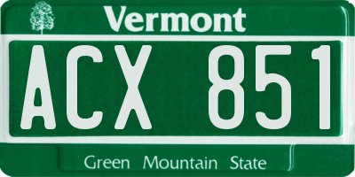 VT license plate ACX851