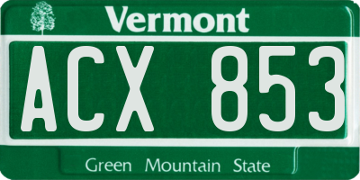 VT license plate ACX853