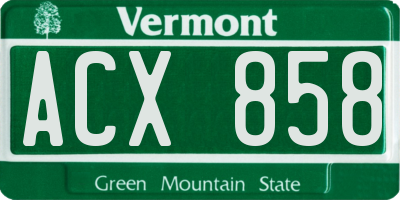 VT license plate ACX858