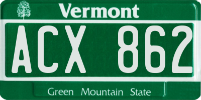 VT license plate ACX862