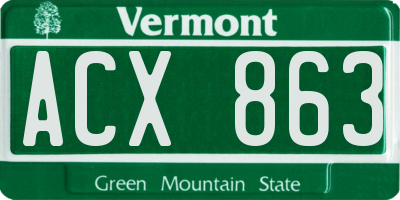 VT license plate ACX863