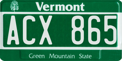 VT license plate ACX865