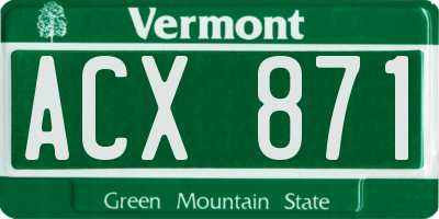VT license plate ACX871