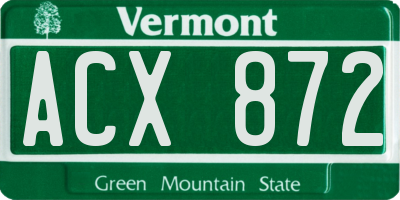 VT license plate ACX872