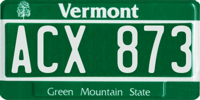 VT license plate ACX873
