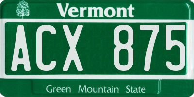 VT license plate ACX875