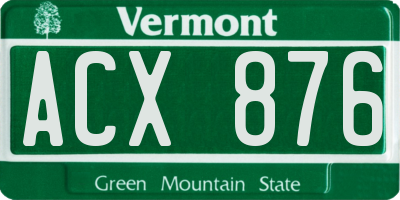 VT license plate ACX876