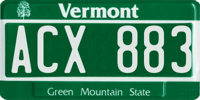VT license plate ACX883