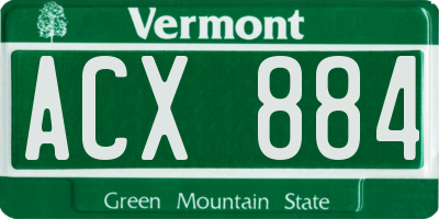 VT license plate ACX884