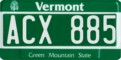 VT license plate ACX885