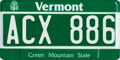 VT license plate ACX886