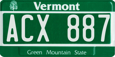VT license plate ACX887