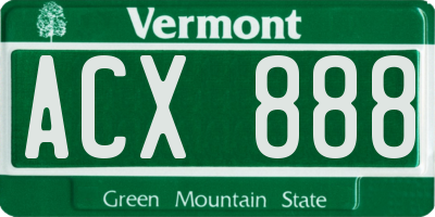 VT license plate ACX888
