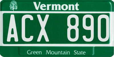 VT license plate ACX890