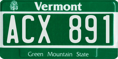 VT license plate ACX891