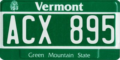VT license plate ACX895
