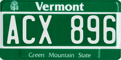 VT license plate ACX896