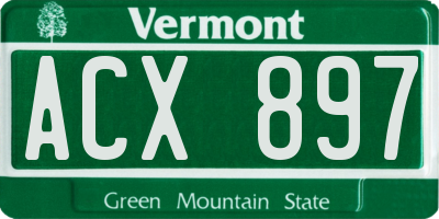 VT license plate ACX897