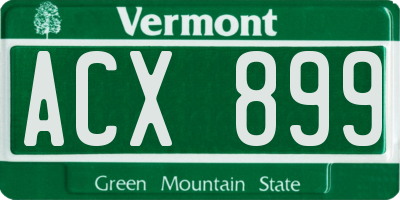 VT license plate ACX899