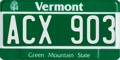 VT license plate ACX903