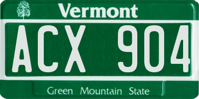 VT license plate ACX904