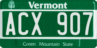 VT license plate ACX907