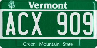 VT license plate ACX909