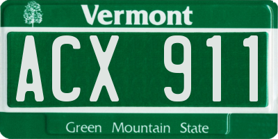 VT license plate ACX911