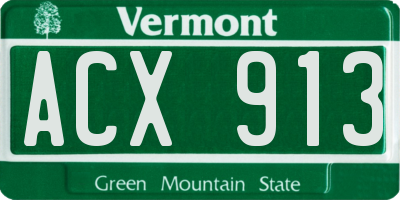 VT license plate ACX913