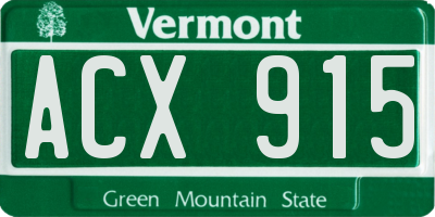 VT license plate ACX915