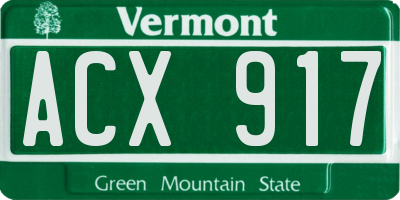 VT license plate ACX917