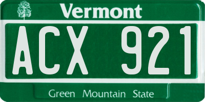 VT license plate ACX921