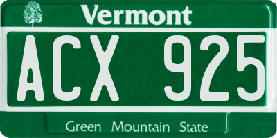 VT license plate ACX925
