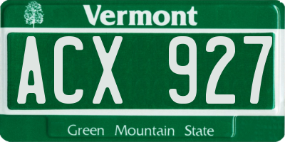 VT license plate ACX927