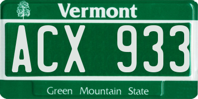 VT license plate ACX933