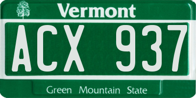 VT license plate ACX937