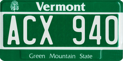 VT license plate ACX940