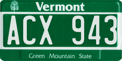 VT license plate ACX943