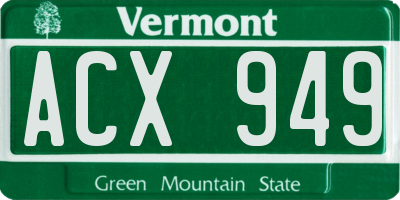 VT license plate ACX949