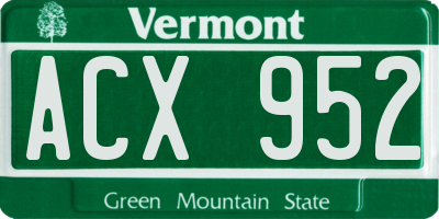 VT license plate ACX952