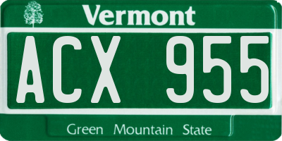 VT license plate ACX955